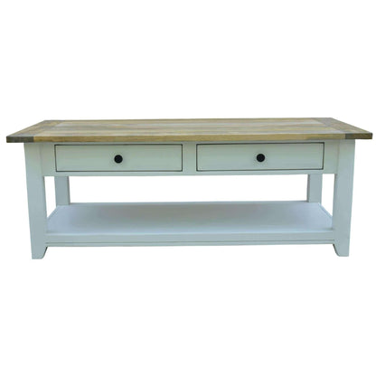 Lavasa Coffee Table 130cm 4 Drawers Solid Mango Wood Modern Farmhouse 