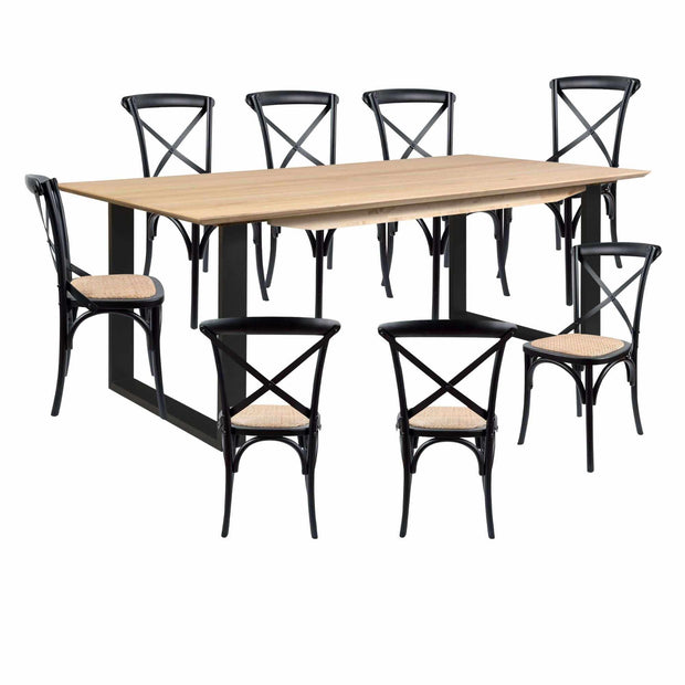 dining table with cross back chairs