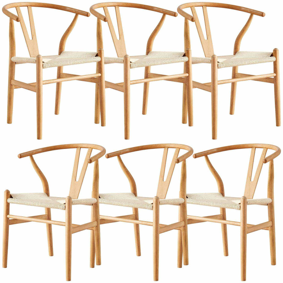 Dining Chair set of 6 Natural