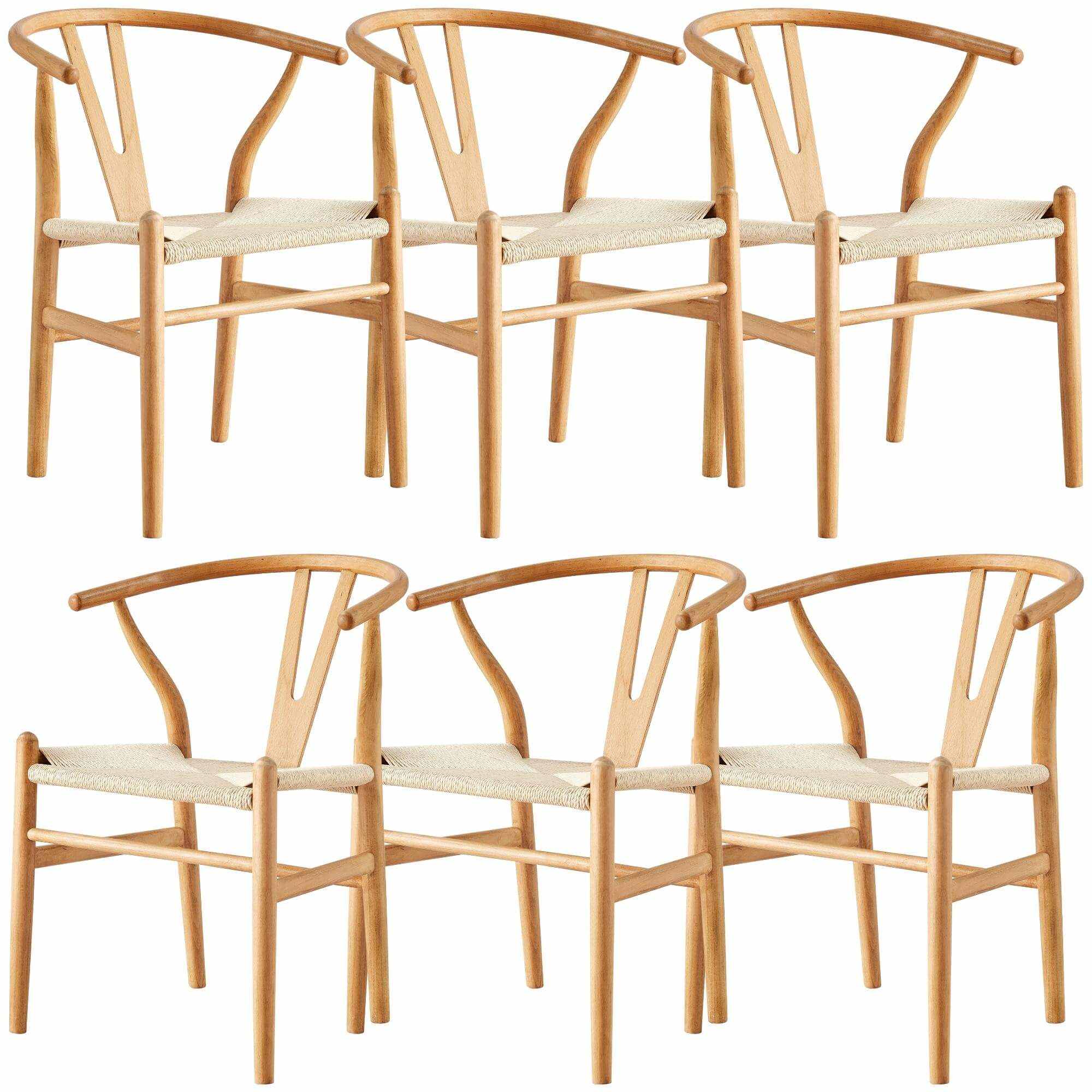 Dining Chair set of 6 Natural