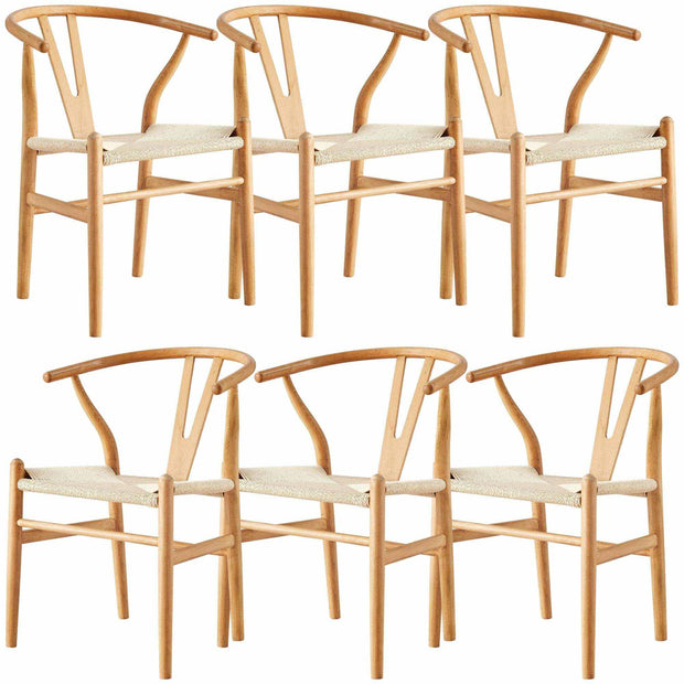 Dining Chair set of 6 Natural