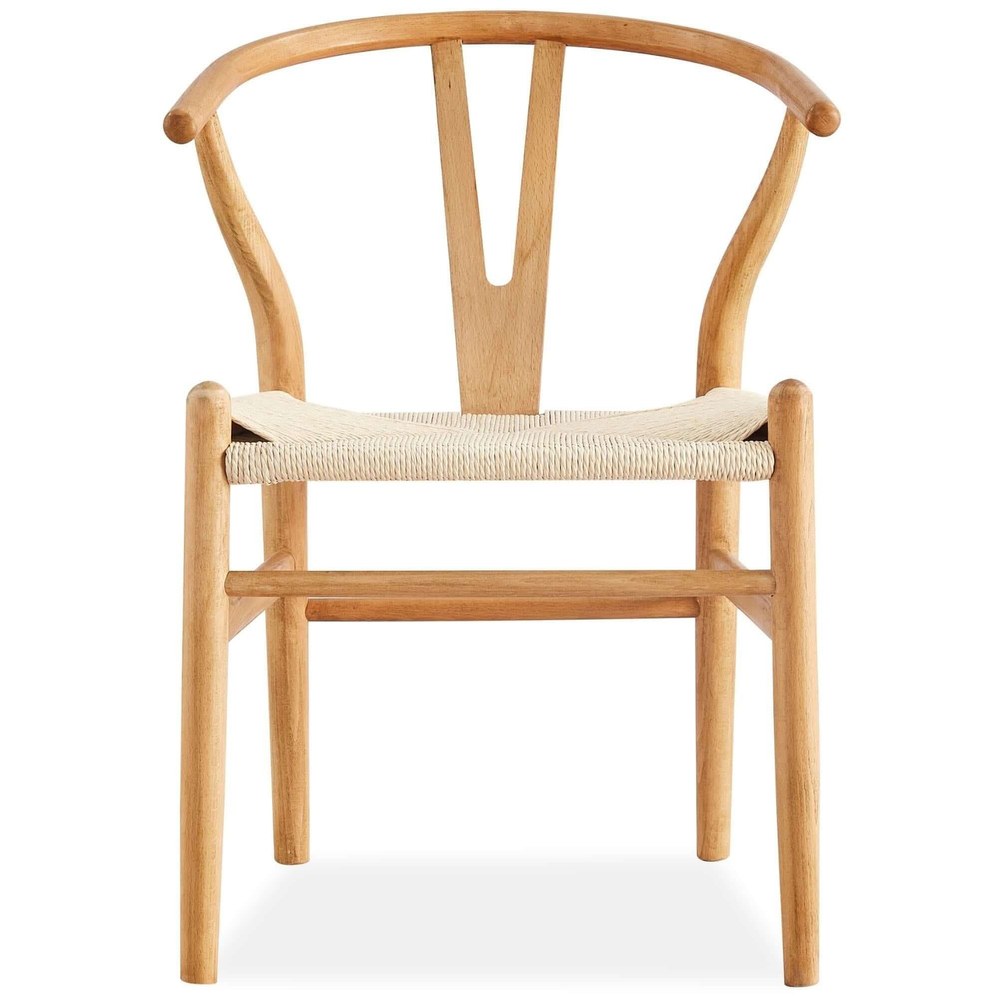 Anemone  Set of 6 Wishbone Dining Chair Beech Timber - Natural