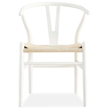 Anemone  Set of 2 Wishbone Dining Chair Beech Timber - White