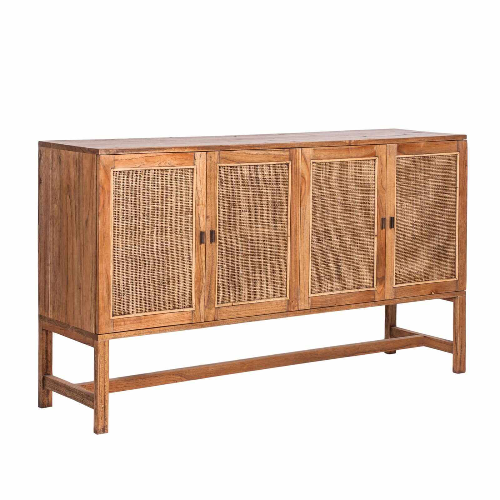 Jasmine Rattan Sideboard Cabinet 160cm 4 Door - Brown