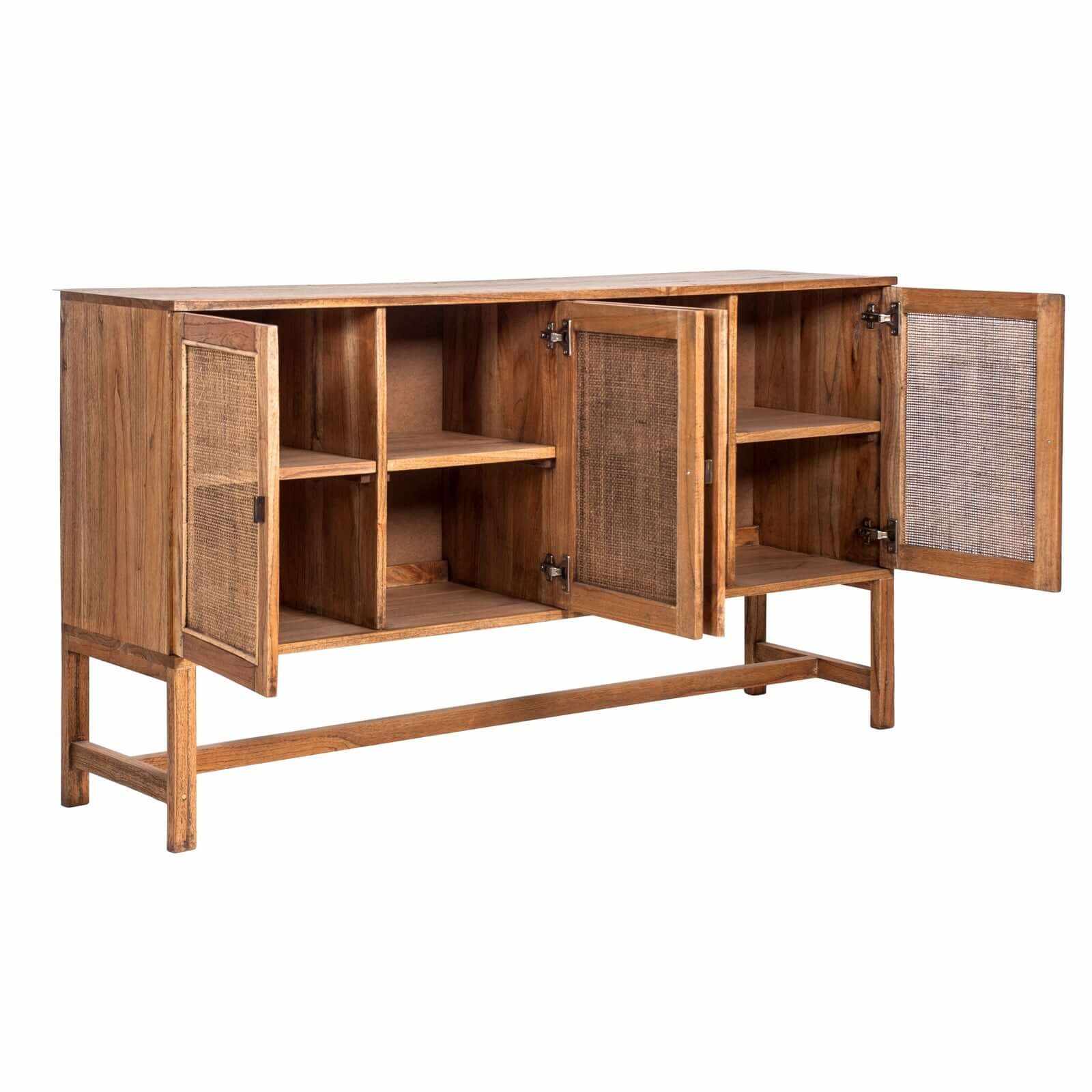 Jasmine Rattan Sideboard Cabinet 160cm 4 Door - Brown