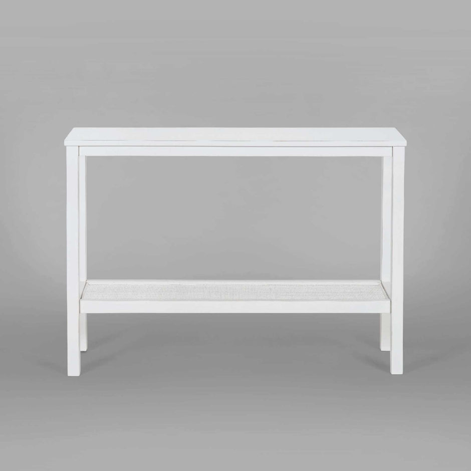 Rattan console Table white