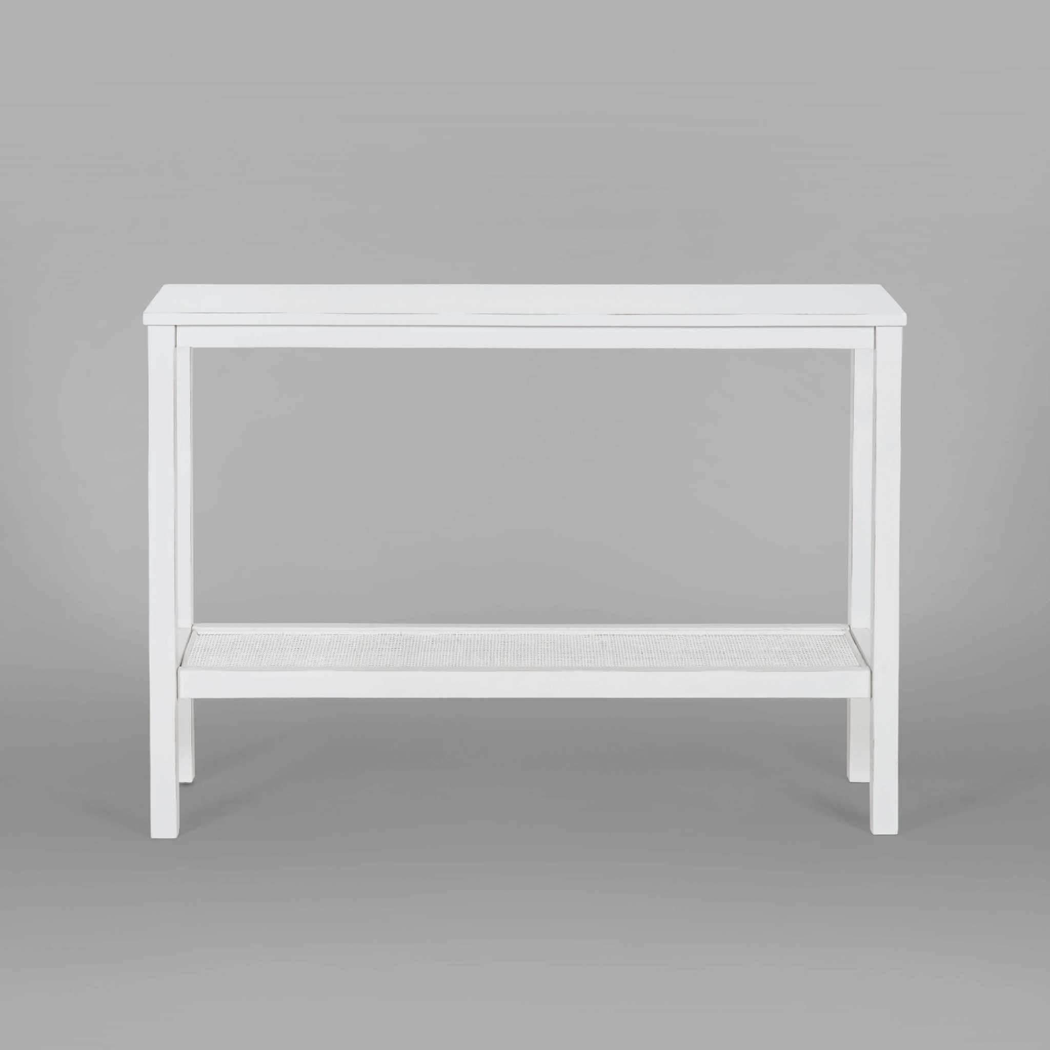 Rattan console Table white