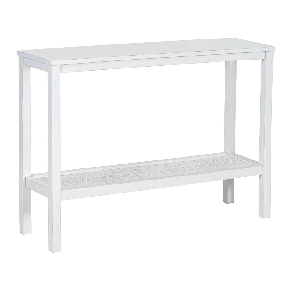 Rattan console Table white