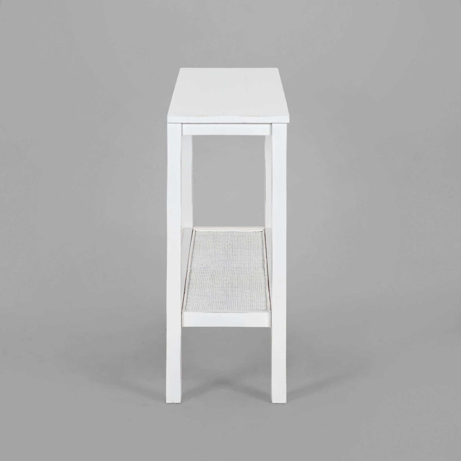 Rattan console Table white