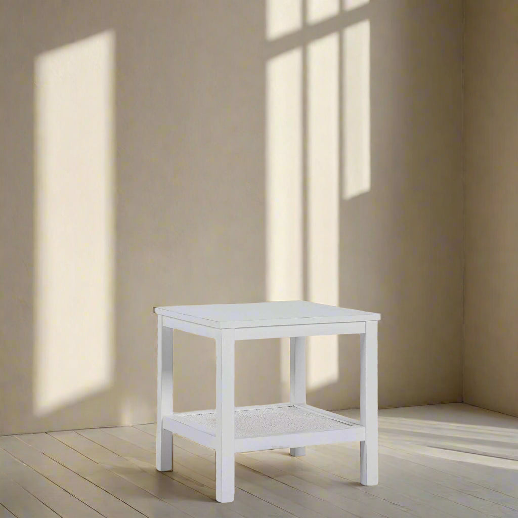 Jasmine Mindi Wood Coffee Side Table White