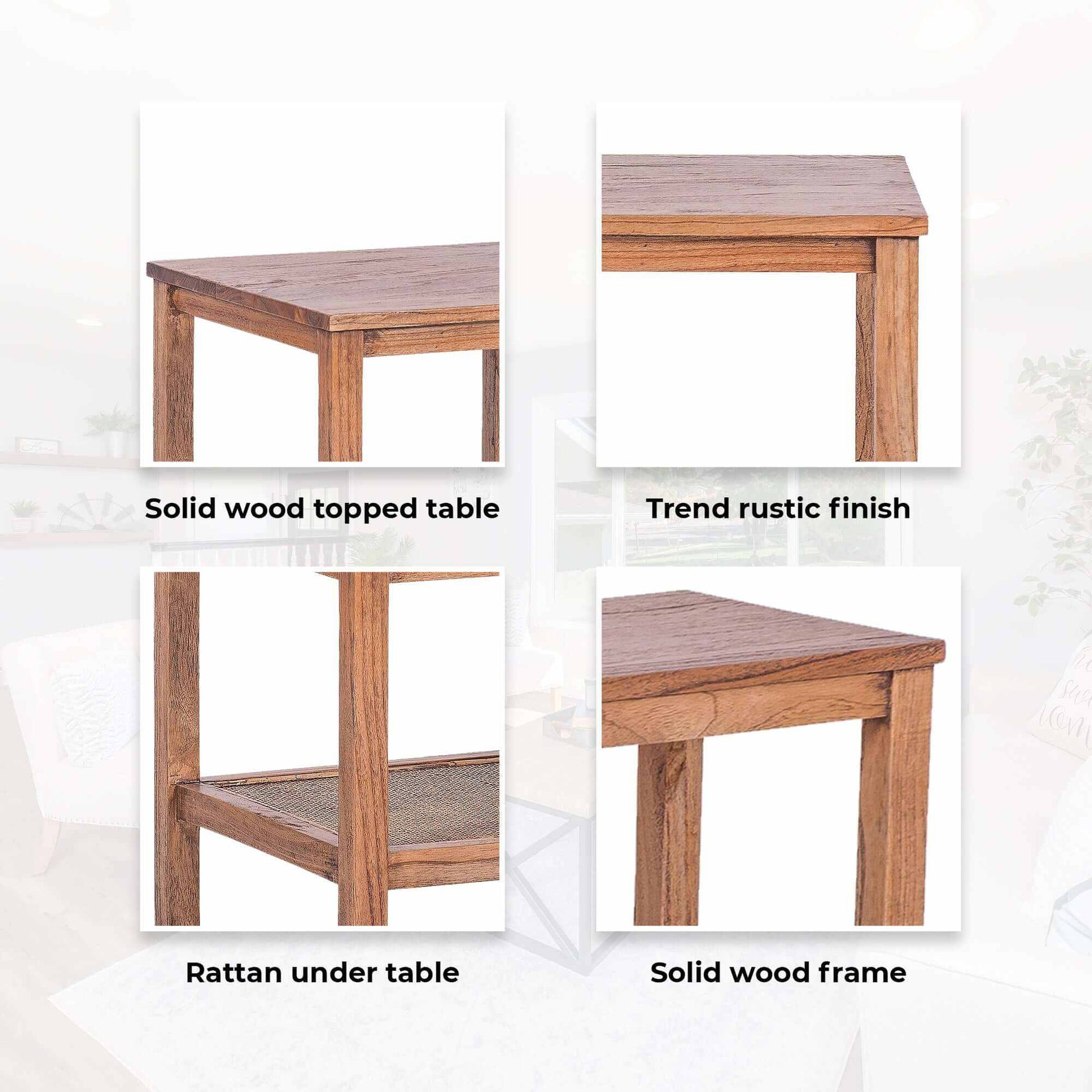 Jasmine Coffee Side Table Mindi Wood - Brown