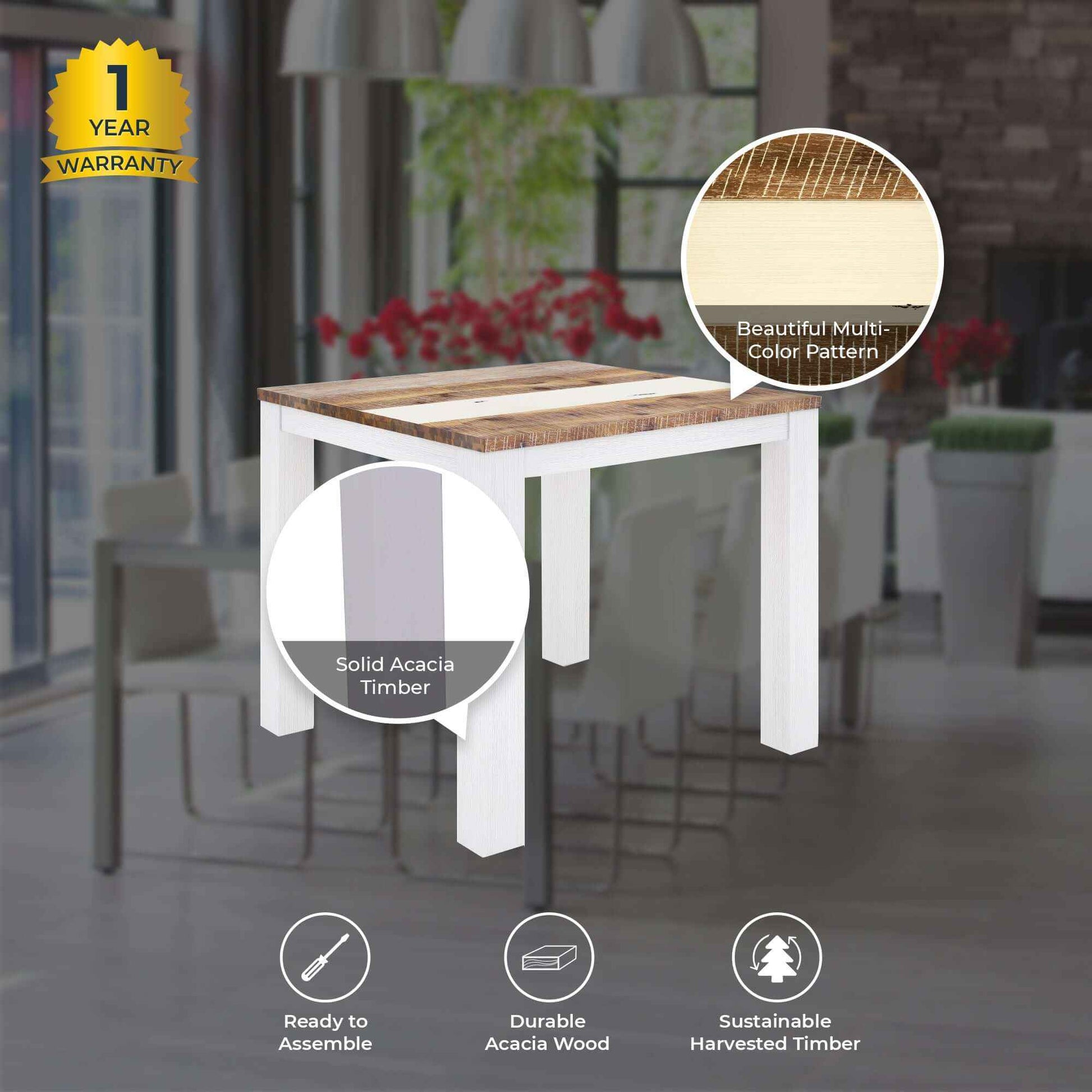 Orville Square Dining Table 90cm - Multi Color