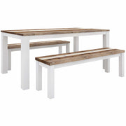 Orville 3pc Dining Set 1.8m Table with 1.5m Bench Solid Acacia Timber 