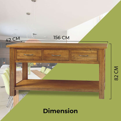 Birdsville Console Hallway Entry Table 156cm Solid Mt Ash Timber - Bro