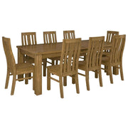 Birdsville 9 pc Dining Room Set 225cm Table 8 Chairs - Brown