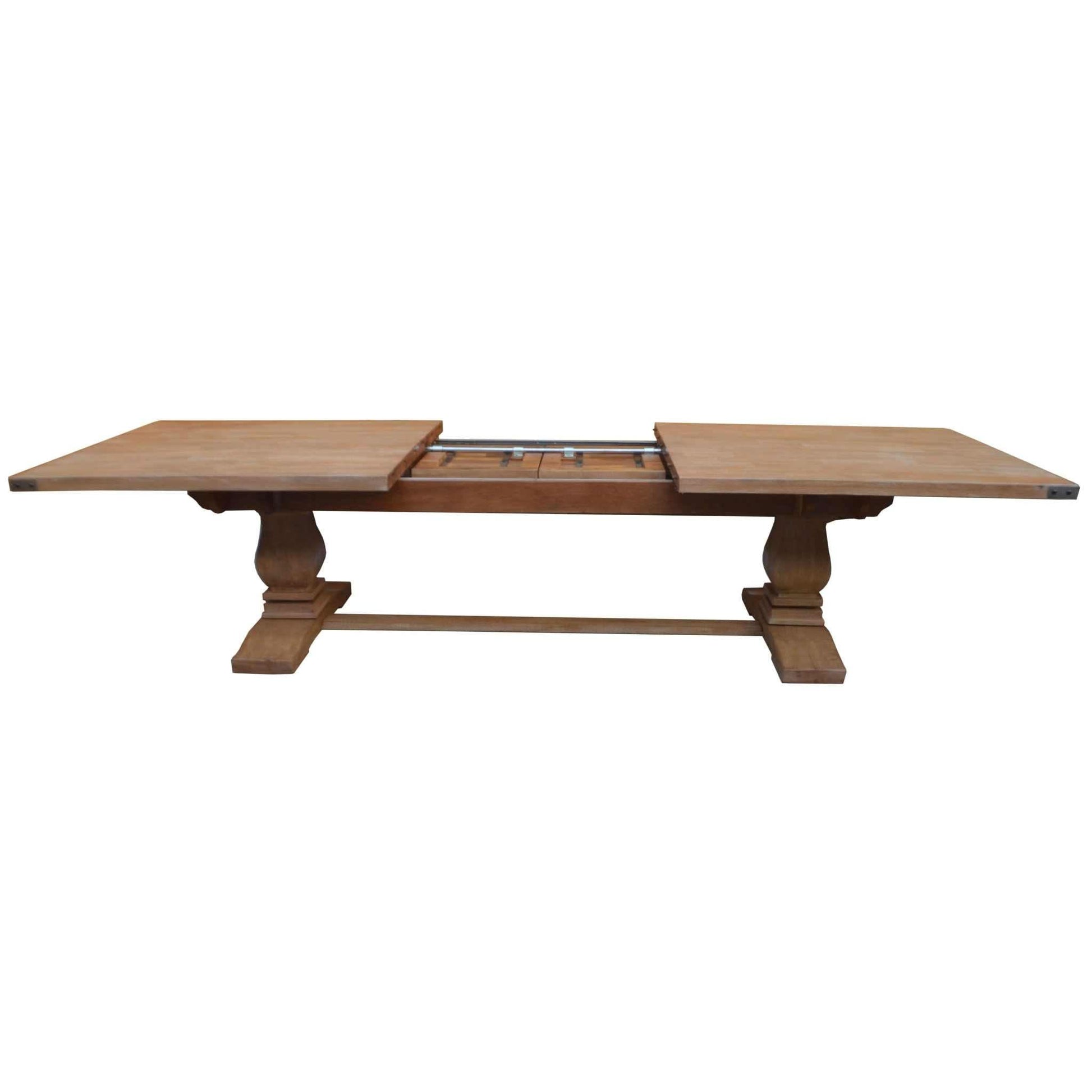 Gloriosa Dining Table 258-348cm Extendable Pedestal Mango Wood - Honey