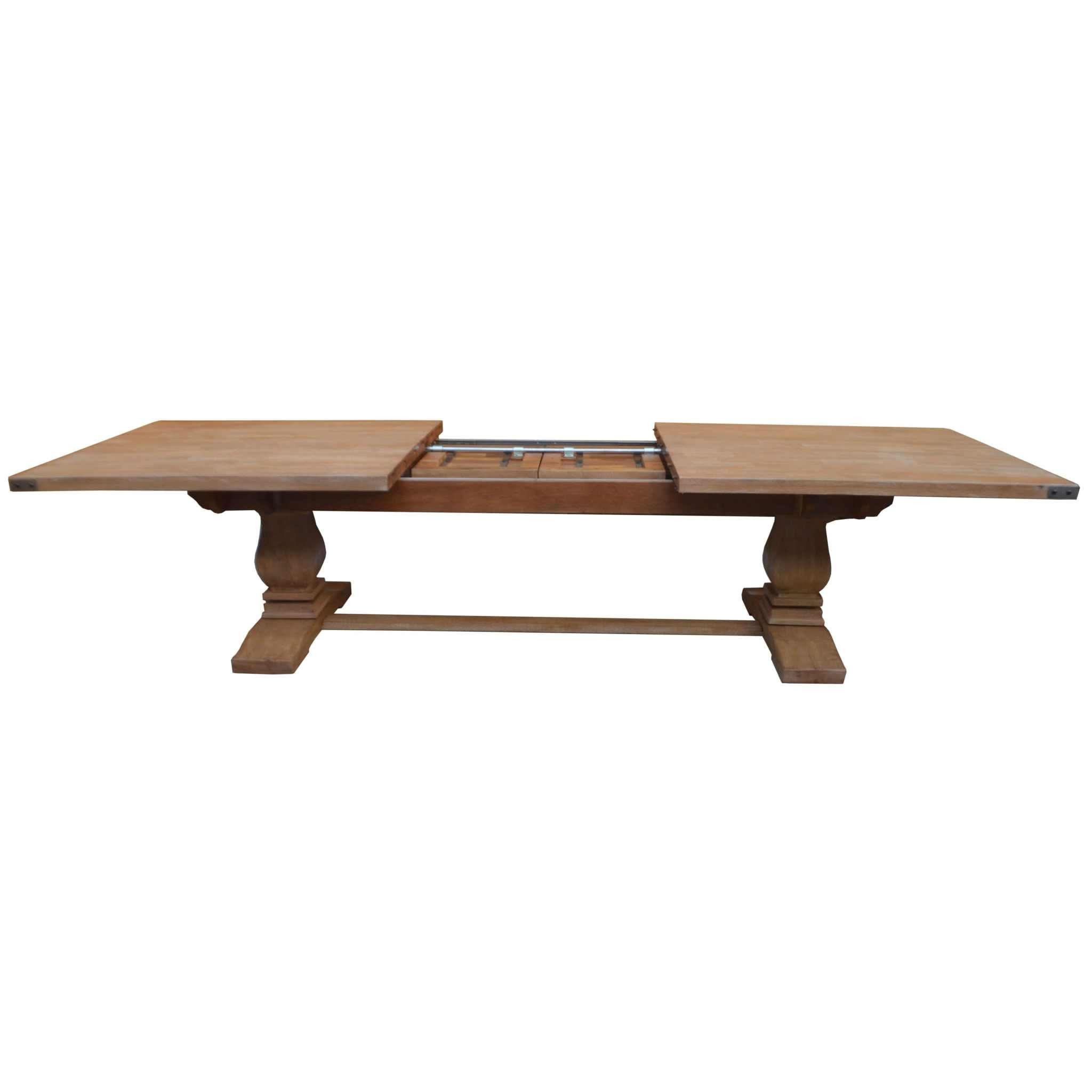Gloriosa Dining Table 258-348cm Extendable Pedestal Mango Wood - Honey