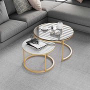 Elle Luxe Gold & Marble Nested Coffee Table