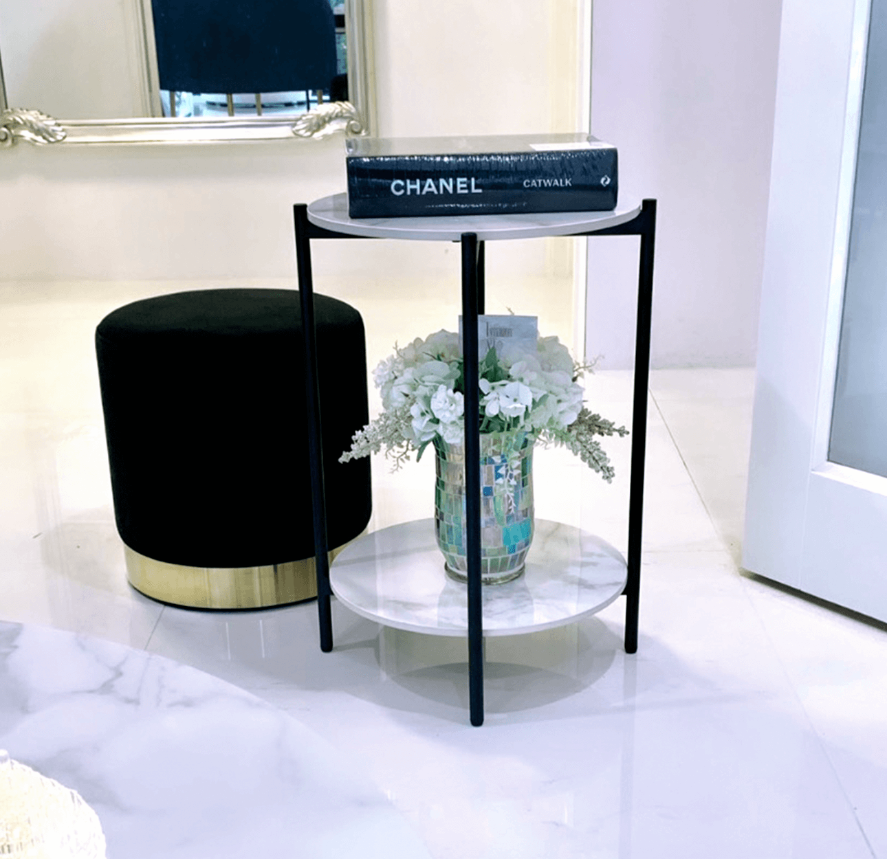 Interior Ave - Alba Black Marble Side Table