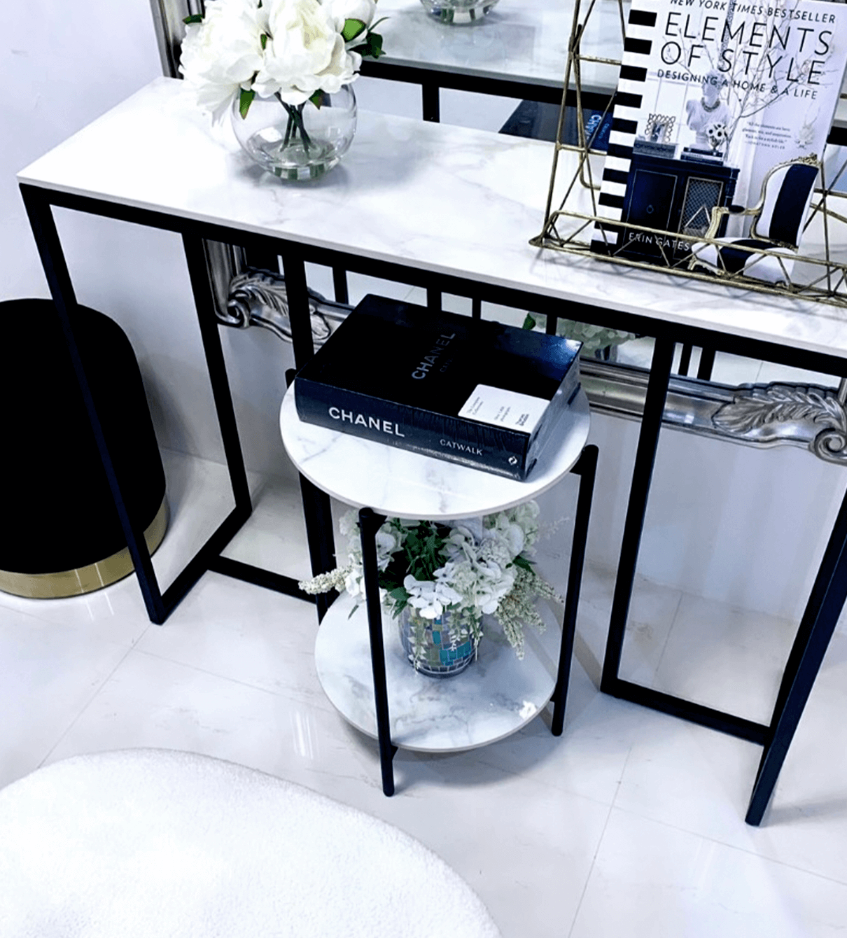 Interior Ave - Alba Black Marble Side Table