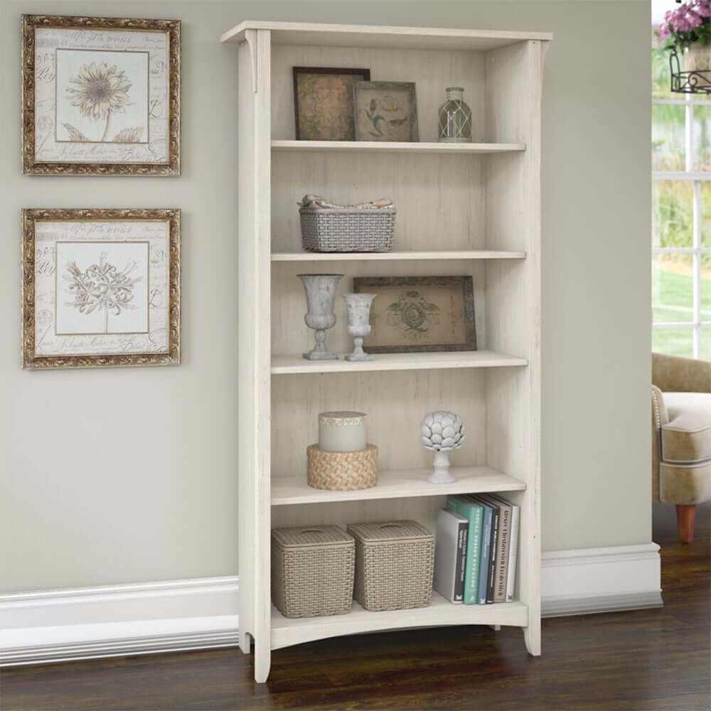 5 Shelf Bookcase White