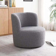 Como Rotating Metal Chassis Upholstered Fabric Armchair - Dark Grey