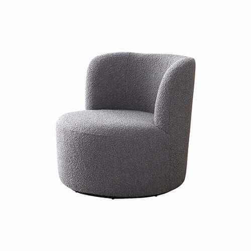 Como Rotating Metal Chassis Upholstered Fabric Armchair - Dark Grey