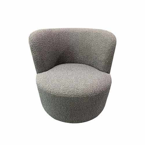 Como Rotating Metal Chassis Upholstered Fabric Armchair - Dark Grey