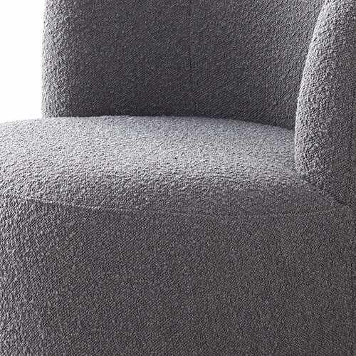 Como Rotating Metal Chassis Upholstered Fabric Armchair - Dark Grey