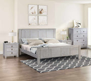 4 Pieces Bedroom Sets King in Solid Acacia Wood- White Ash