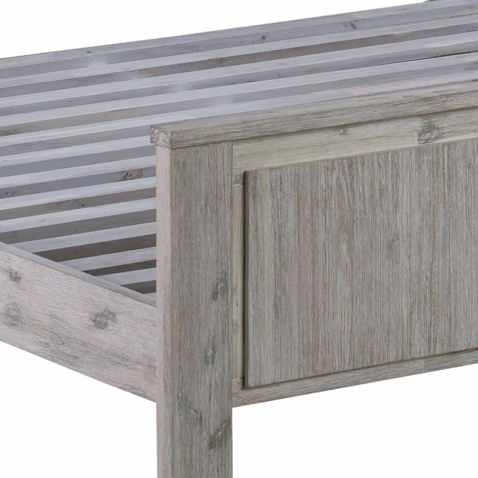 4 Pieces Bedroom Sets King in Solid Acacia Wood- White Ash