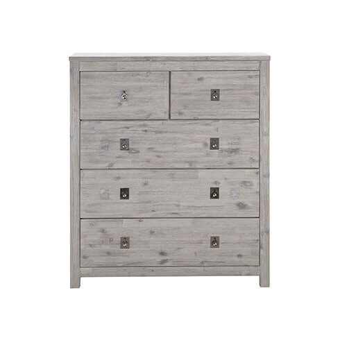 4 Pieces Modern King Size Bed And Bedroom Furniture - White Ash Colour