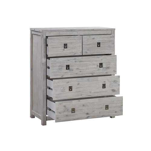 4 Pieces Modern King Size Bed And Bedroom Furniture - White Ash Colour