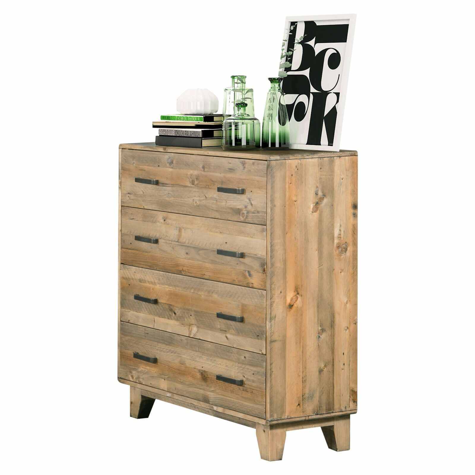 4 Pieces Bedroom Furniture Set Double Size Bed, Bedside and Tallboy