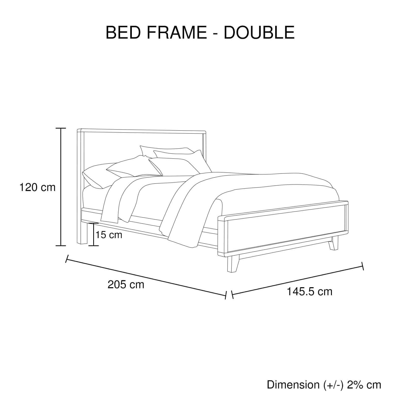 4 Pieces Bedroom Furniture Set Double Size Bed, Bedside and Tallboy