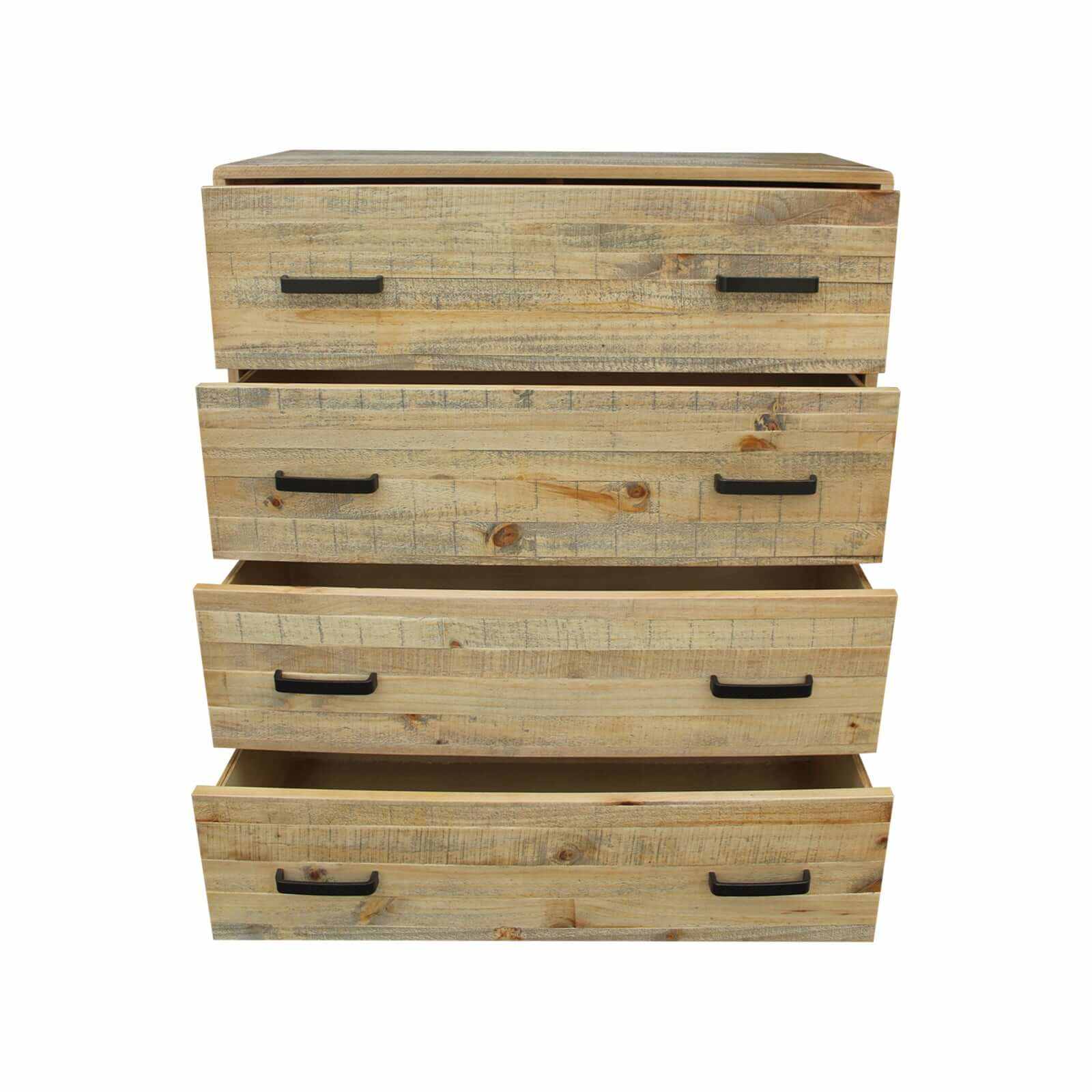 4 Pieces Queen Size Solid Wood Bed and Bedroom Set