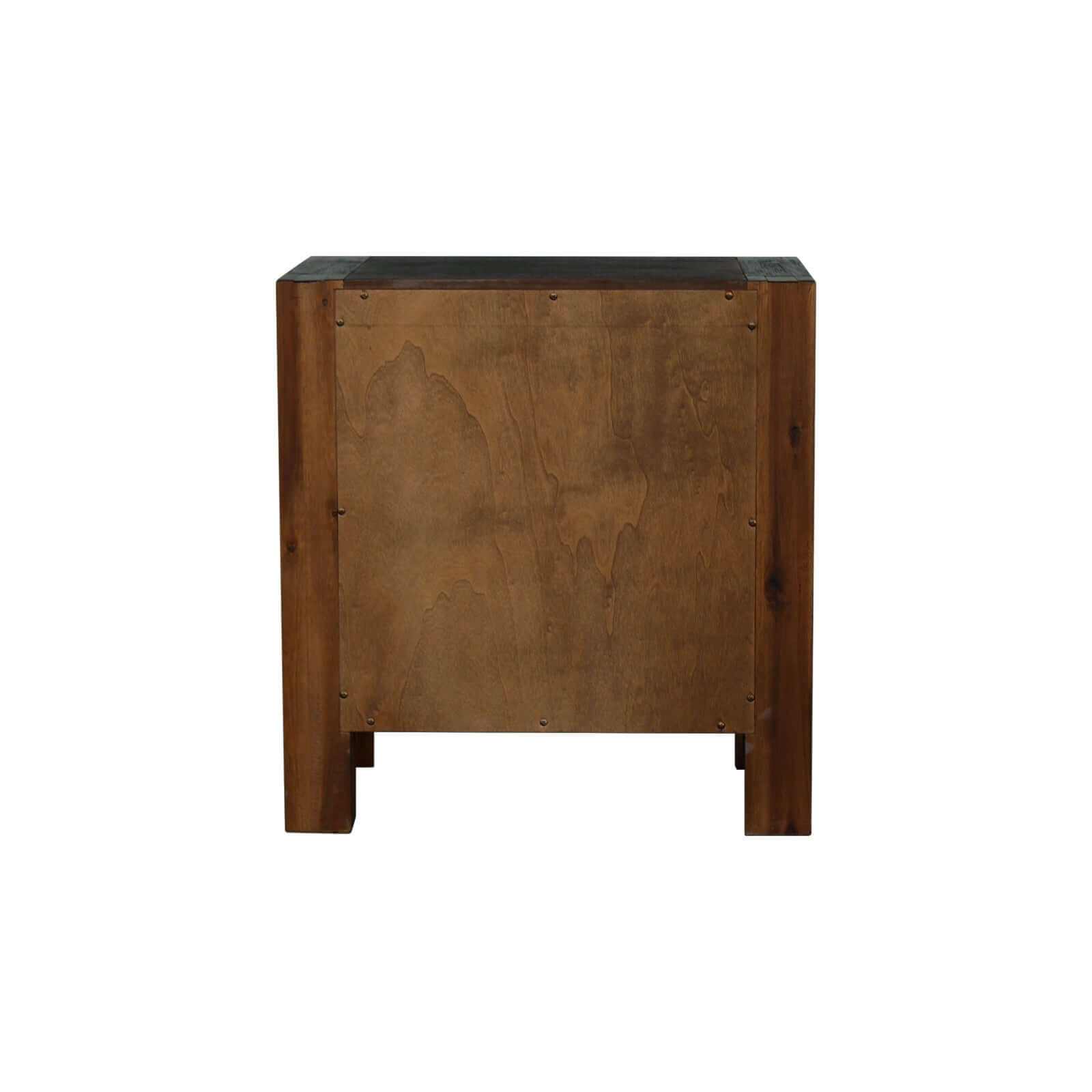 Bedside Table 2 drawers Night Stand Solid Wood Acacia - Dark Brown