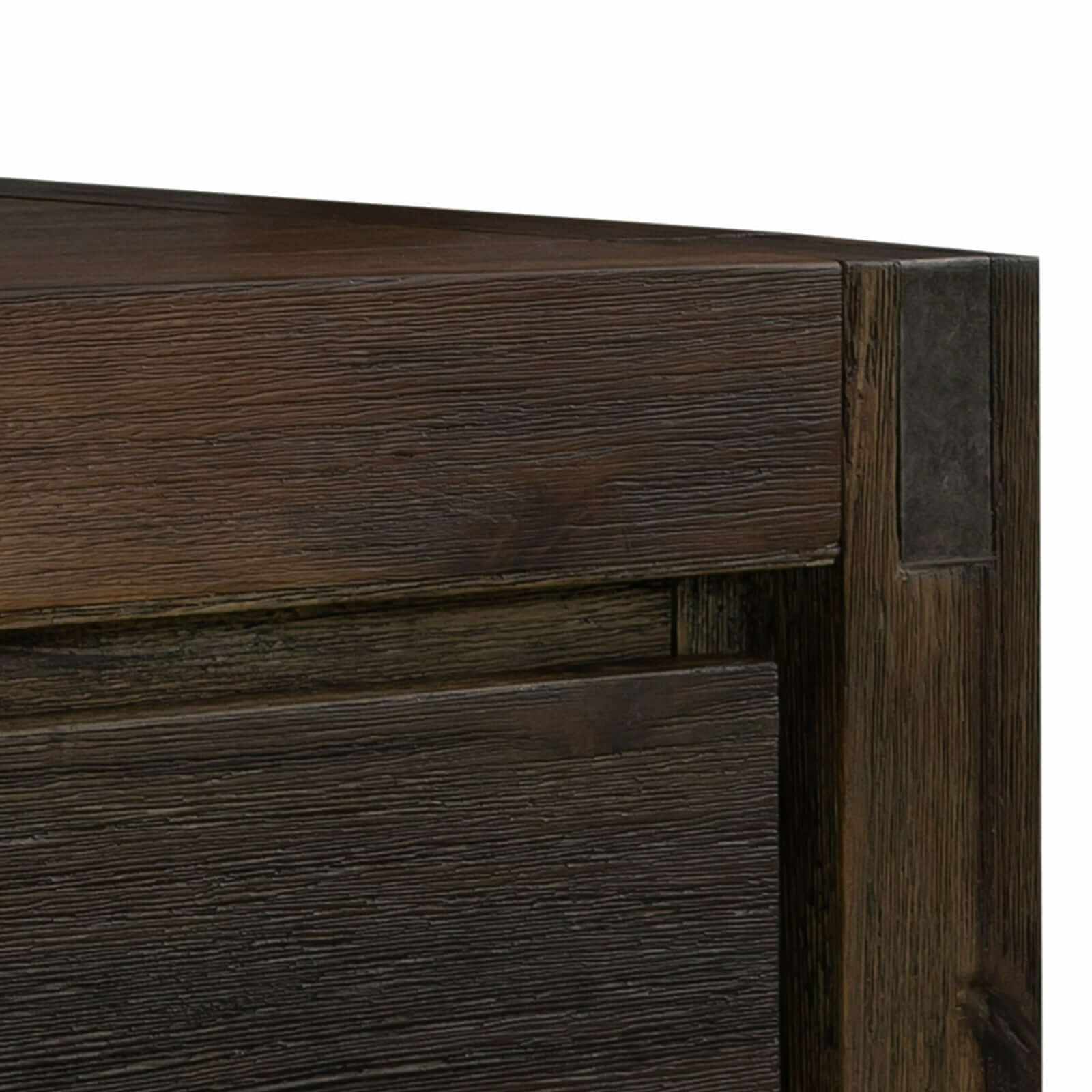 Solid Acacia Wood and Veneer Coffee Table with Drawer Chocolate Colour