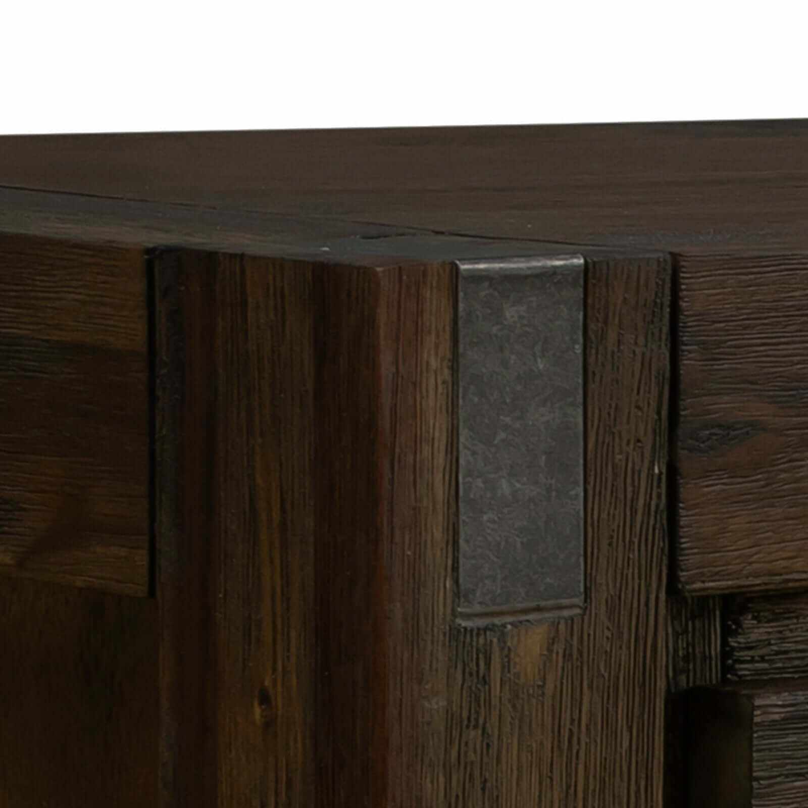 Solid Acacia Wood and Veneer Coffee Table with Drawer Chocolate Colour