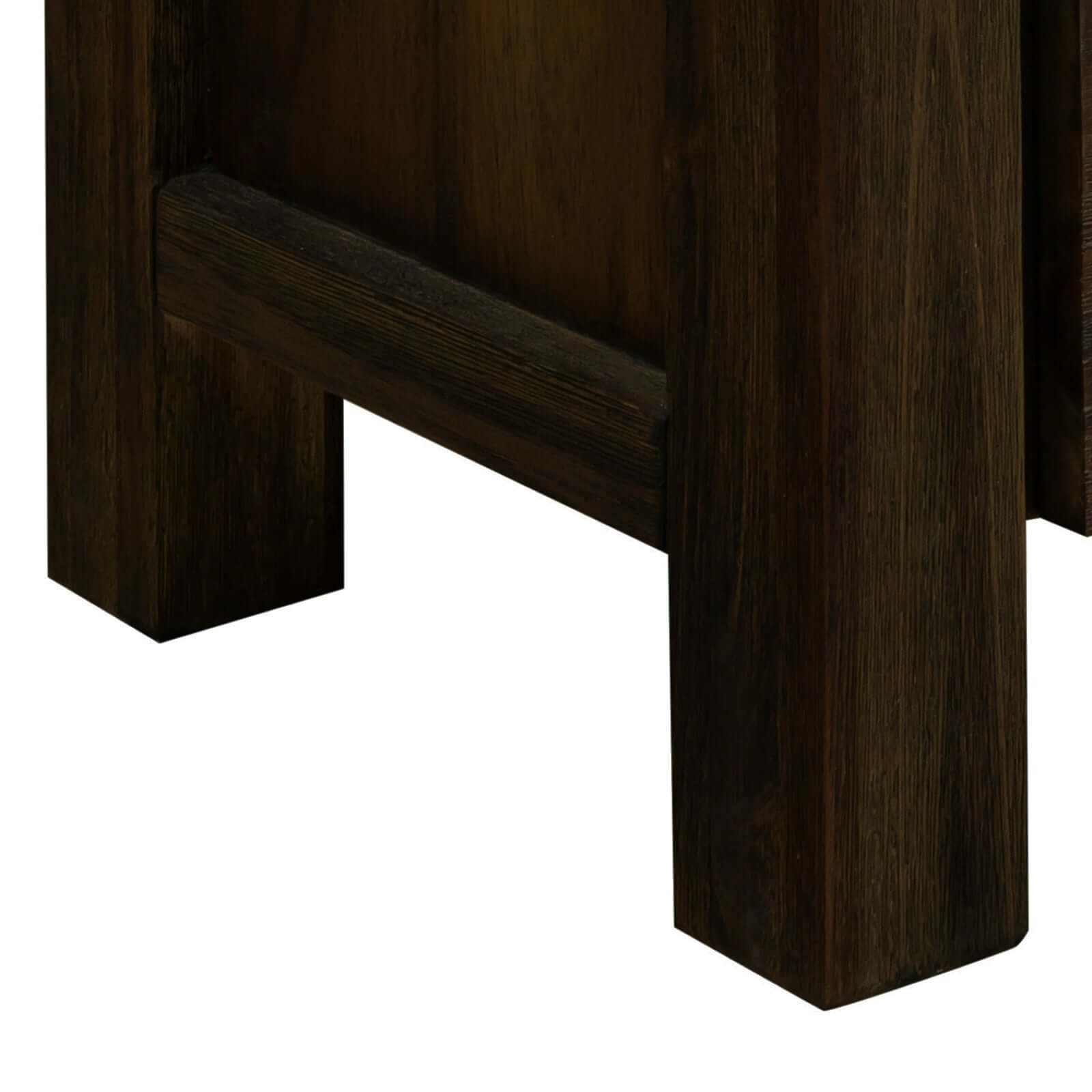 Solid Acacia Wood and Veneer Coffee Table with Drawer Chocolate Colour