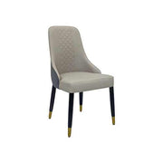 Leatherette Upholstered Dining Chairs Grey Set of 2