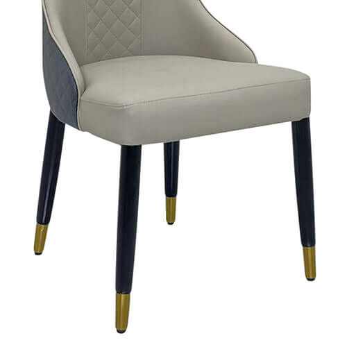 Leatherette Upholstered Dining Chairs Grey Set of 2