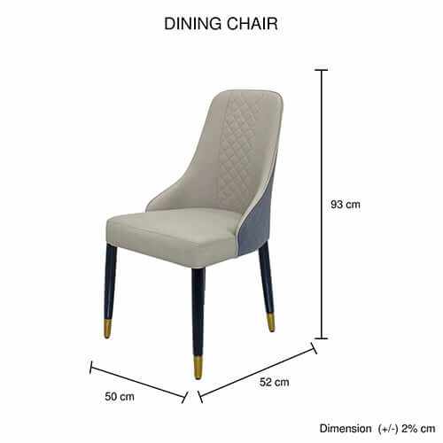 Leatherette Upholstered Dining Chairs Grey Set of 2