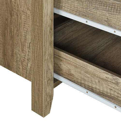 Natural Oak Mirror Dresser with 3 Storage Drawers