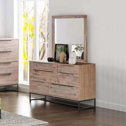 wood mirrored dresser