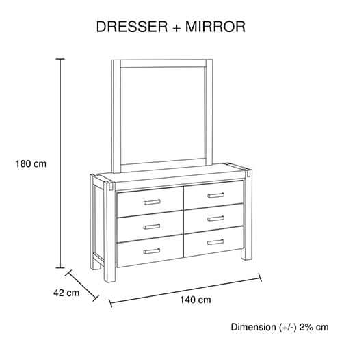 Drawers chest with mirror