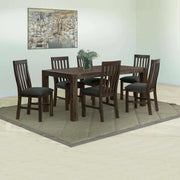 Large 210cm 9 Pieces Dining Room Table With 8 Chairs in Chocolate Colo
