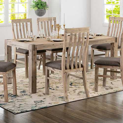 Solid and Veneered Acacia Large Size Oak Dining Table