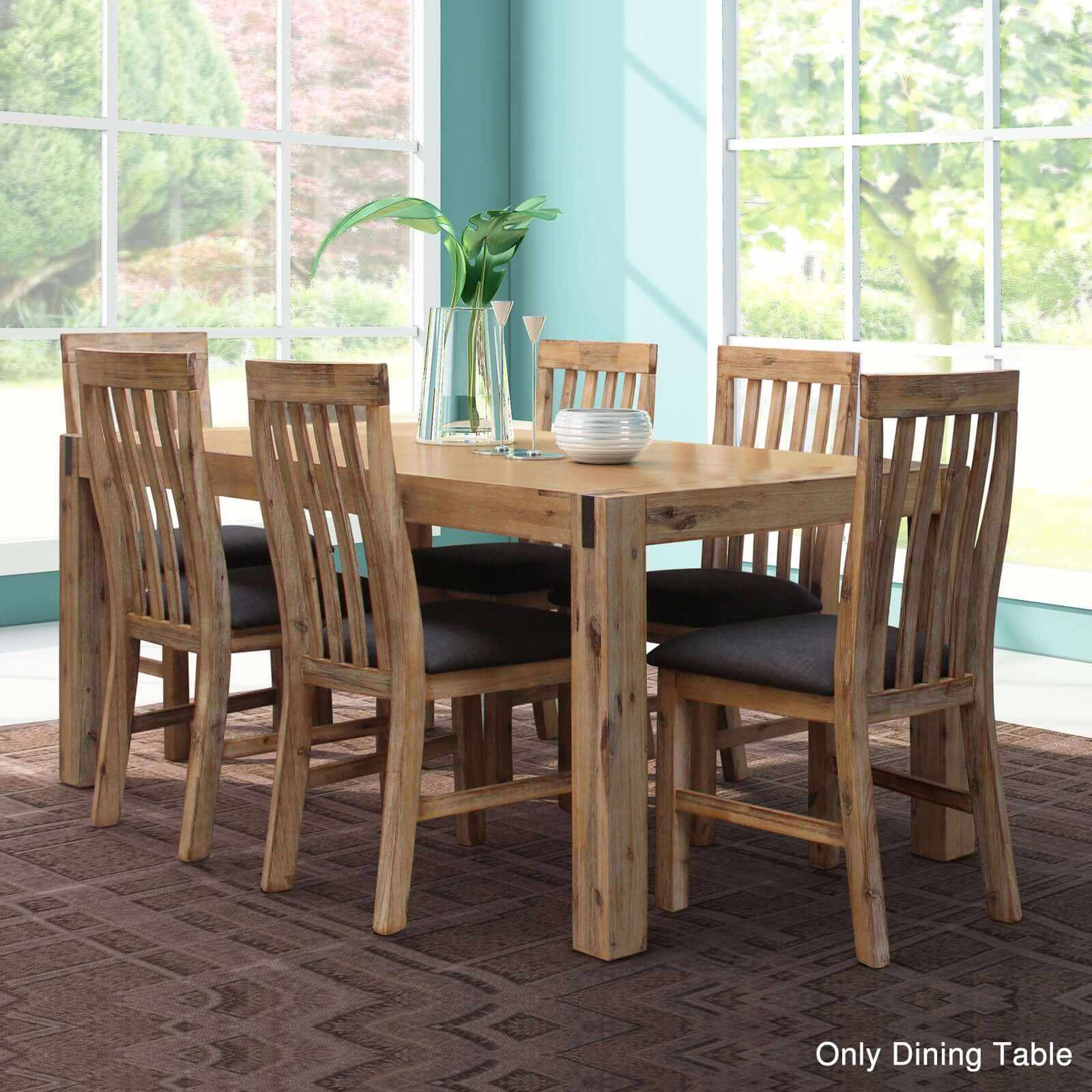 solid oak 6 seater dining table