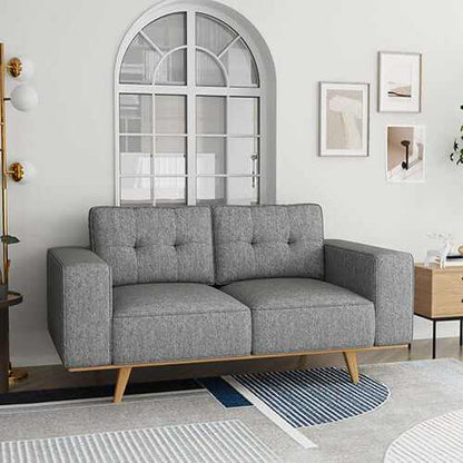 2-3 Seater Fabric Sofa Upholstery Pocket Spring Wooden Frame Grey Colo